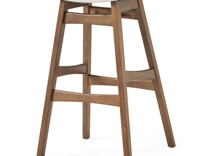 Mid Century Modern Bar Stool Set With Upholstered Seating