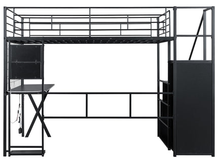 Loft Bed With Built In Work Station, Wardrobe, Storage Staircase And LED