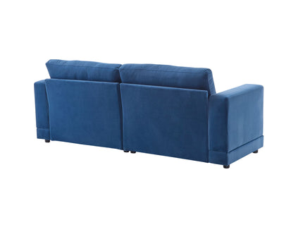 Modern Square Arm Sofa With Soft Fabric Upholstery, Deep Cushions