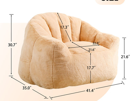 Beanbag Chair, Beanbag Sofa Chair With Armrests Stuffed High Density Foam
