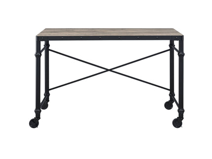 Oklarth - Rustic Writing Desk - Black / Oak