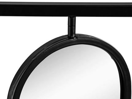 Large 4 Oval Wall Mirror With Square Frame, Home Decor For Living Room, Bedroom, Entryway, Office - Black