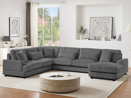 Oversized Sectional Sofa U - Shaped Sofa Couch Modern Sofa Upholstered In Soft With A Chaise Lounge For Living Room