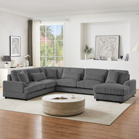 Oversized Sectional Sofa U - Shaped Sofa Couch Modern Sofa Upholstered In Soft With A Chaise Lounge For Living Room
