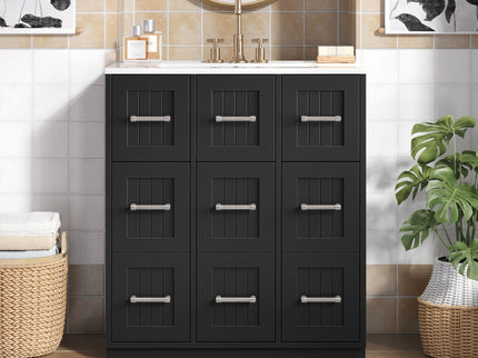 Bathroom Vanity With Undermount Sink, Soft-Close Doors, Drawers, Ceramic Sink