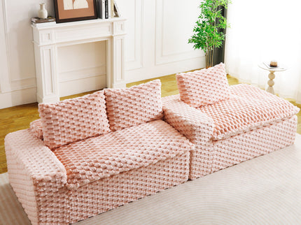 Modular Sofa, Convertible Twin Seat With Chaise Lounge