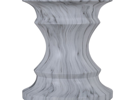 Geometric Round Outdoor End Table - Marble