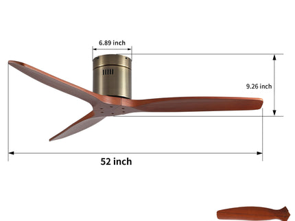 Low Profile Flush Mount Ceiling Fan Without Light