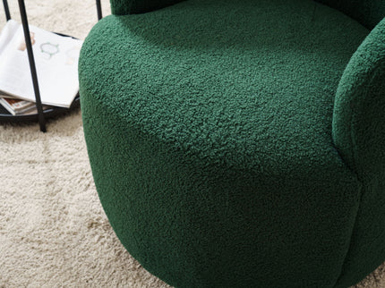 Teddy Fabric Swivel Accent Armchair Barrel Chair With Powder Coating Metal Ring