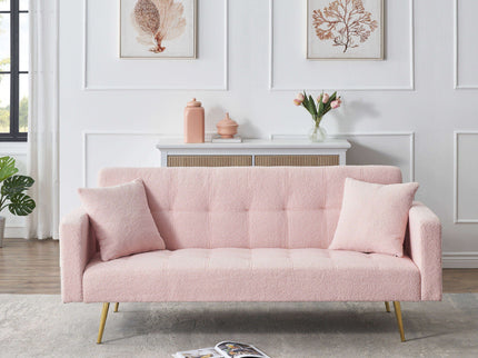 Teddy Fleece Sofa Bed With Luxurious Throw Pillows