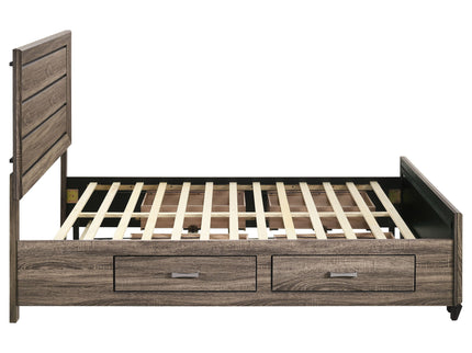 Queen Storage Bed With Underbed Drawers - Brown