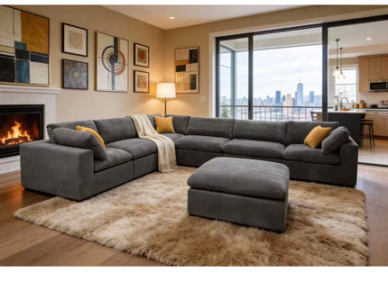 Custom Configuration Modular Sectional & Toss Pillows