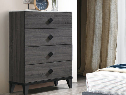 Bedroom Chest Of Drawers With 4 Drawer Storage - Gray / Gray
