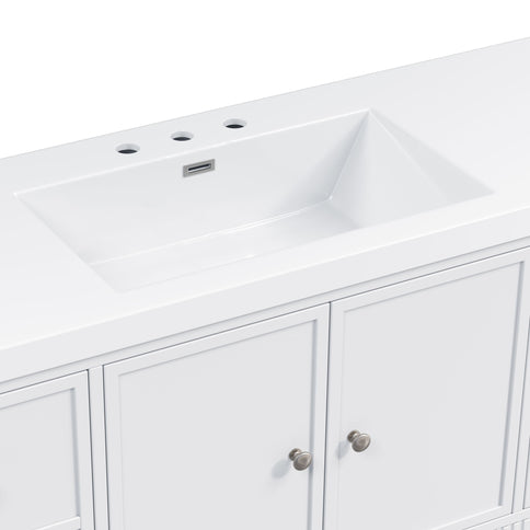 Bathroom Vanity With Separate Sink, Soft Close Doors And 4 Drawers