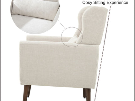 Modern Accent Chair Upholstered Foam Filled Living Room Chairs Comfy Reading Chair Mid-Century Modern Chair With Fabric Lounge Arm Chairs Armchair For Living Room Bedroom