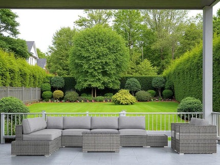 Wicker Sectional Seating Group With Cushions