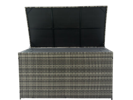 Outdoor Storage Box, Wicker Patio Deck Boxes With Lid, Outdoor Cushion Storage For Kids Toys, Pillows, Towel, Wicker