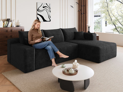 Cloud Sectional Sofa, Comfort U-Shaped Sofa For Living Room - Black