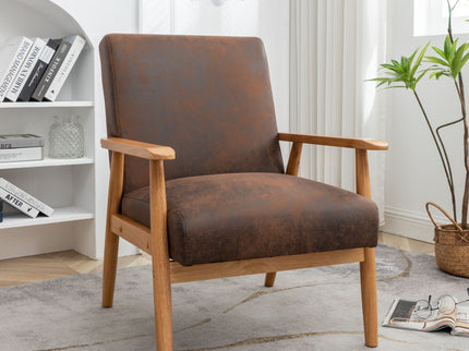 Wide Arm Chair - Light Brown