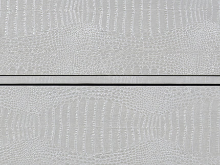 Anpu - Faux Crocodile Skin Console Cabinet - Silver