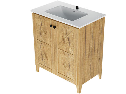 Folding Floor Cabinet With Ceramic Sink, Space Saving