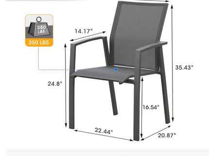 Patio Stackable Dining Chairs (Set of 4)
