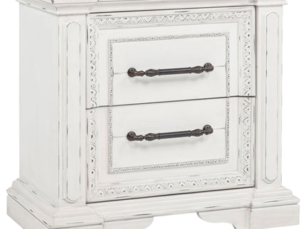 2 Drawer Nightstand With Dual USB Charging Ports - Vintage