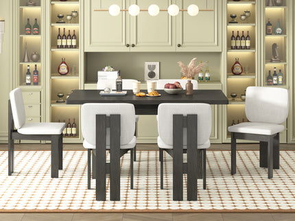 Dining Table Set For 6 With Upholstered Chairs