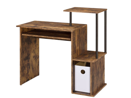 Lyphre - Computer Desk - Weathered Oak / Black