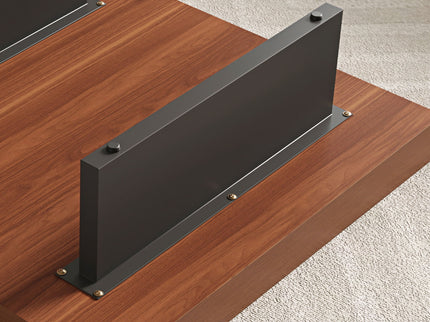 Square Floating Coffee Table For Living Room - Dark Walnut