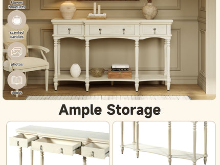 Retro Console Table With 3 Soft Close Drawers