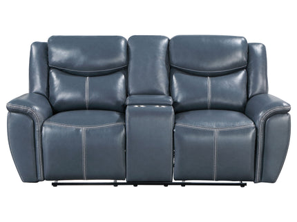 Stanwicke - Motion Reclining Loveseat With Console - Blue