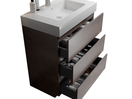 Alice - Bathroom Vanity With Large Storage Freestanding Bathroom Vanity, Sink For Modern Bathroom, One-Piece Sink Basin Without Drain And Faucet