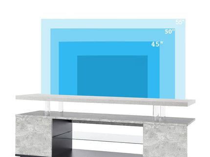 TV Stant With LED And Large Side Cabinet