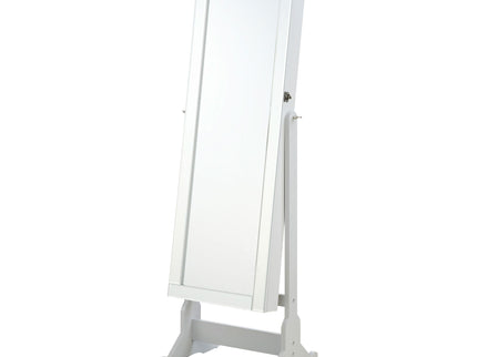 Rosalba - Jewelry Cheval Mirror With Tilting Full Length Mirror And Hidden Storage - Light Gray