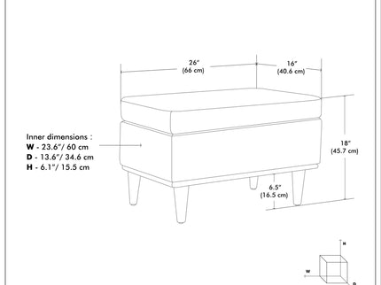 Shiloh - Small Storage Ottoman