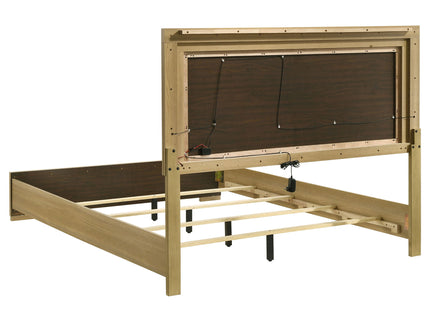 Lincoln - 4 Piece Queen Bedroom Set With LED Lighting - Natural