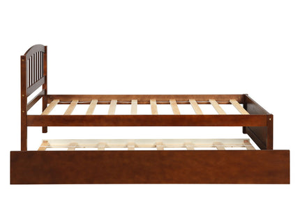 Platform Bed Wood Bed Frame With Trundle