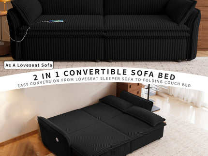 2 In 1 Convertible Sofa Bed, Multi Functional Living Room Furniture