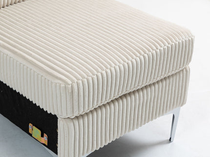 Single Couch Modular Armless Accent Chair With Back Cushion