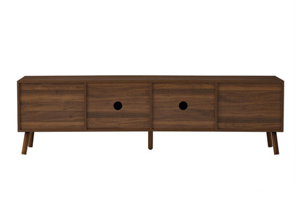 TV Stand With Soft Closing Hinges And Cable Management - Walnut