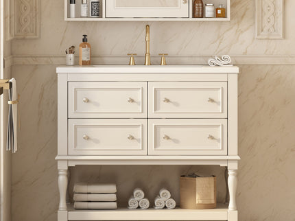 Bathroom Vanity Cabinet With Undermount Sink, 4 Drawer Set