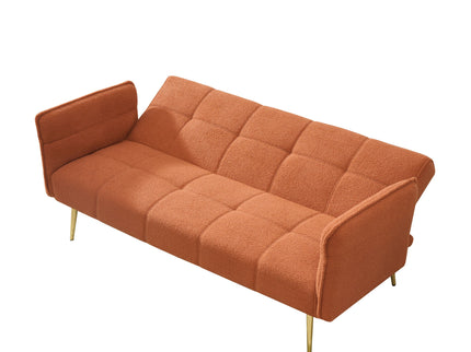 Convertible Double Futon Sofa Bed With Folding Armrests For Living Rooms