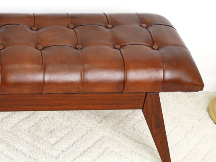 Maja - Bench - Cognac / Dark Brown