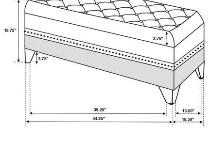 Tufted Trunk With Nailhead Trim Storage Solution - Black