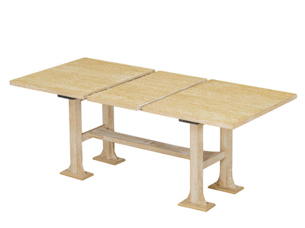 Topmax - 6 Piece Farmhouse Extendable Dining Table Set Trestle Kitchen Table Set With Removable Leaf And Upholstered Dining Chair And Bench For Dining Room