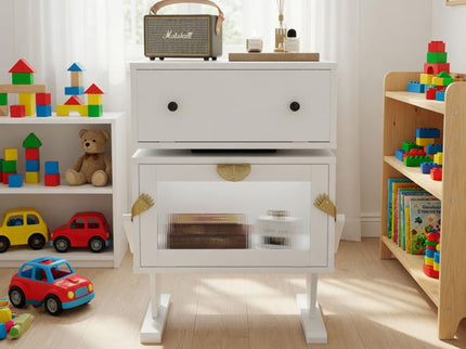Robot LED Nightstand With 360° Rotating Drawer