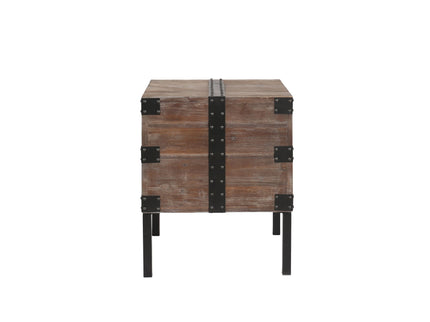 Trunk Table And Side Table With Large Storage Dress Up Your Liviing Room (Set of 3) - Antique Gray