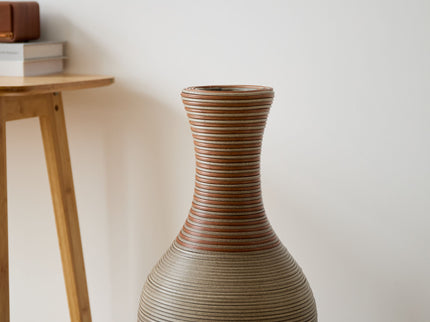 Tall Vase - Brown Decorative Floor Vase, Classic Neat Floor Vase Tall Freestanding Flower Holder, Artificial Rattan Vase, Floor Vase, Flower Holder For Home Decor - Gray
