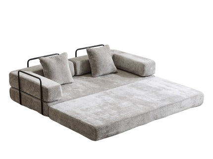 Convertible Floor Sofa Bed With Pillow Back Support Armrest